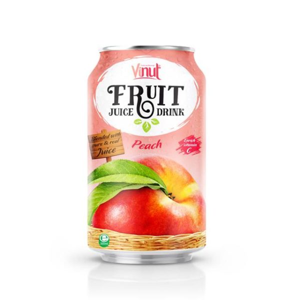 300ml VINUT Canned Peach Juice Drink Pack of 24