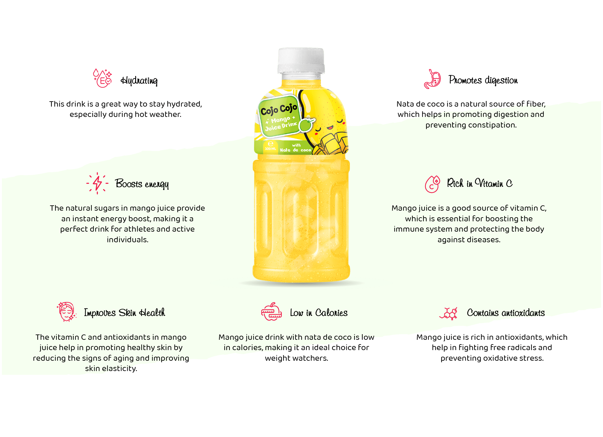 Mango juice with Nata de coco Mango with Nata de coco benefits & nutrition facts