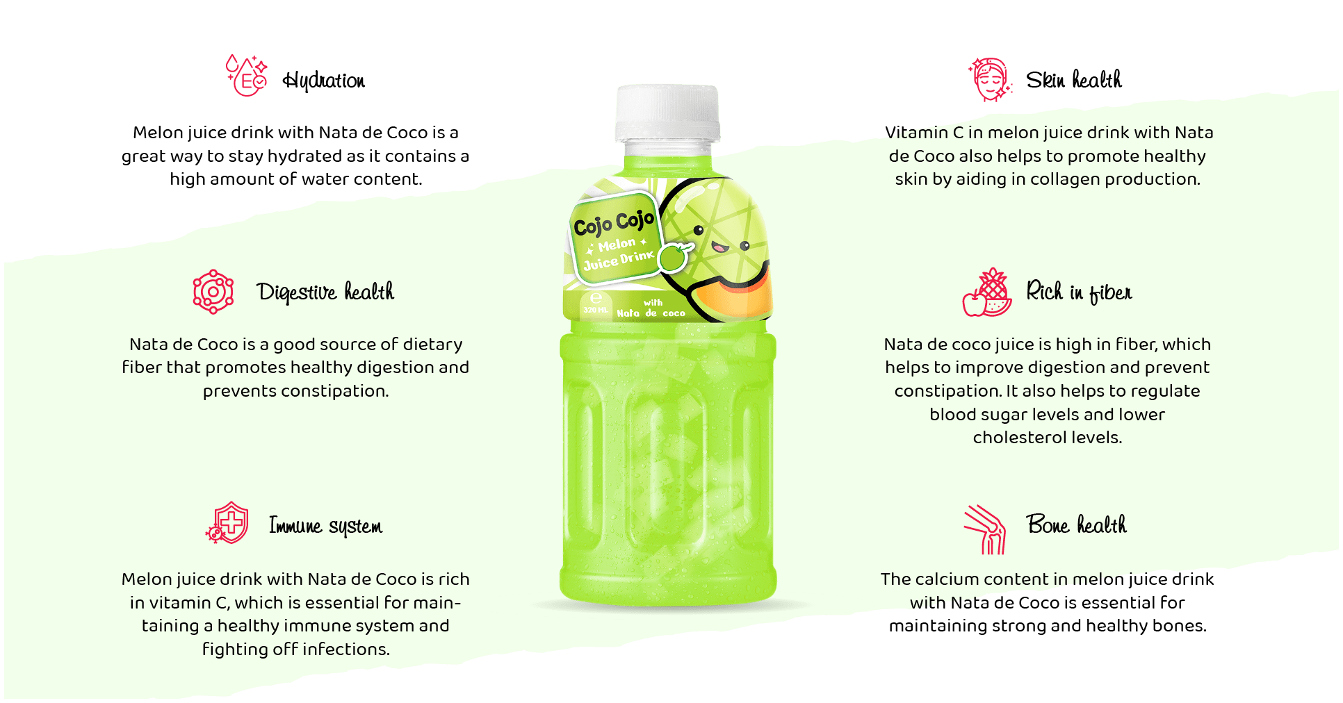 Melon juice with Nata de coco benefits & nutrition facts