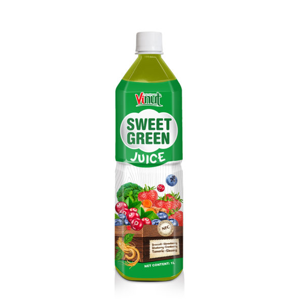 1000ml VINUT Sweet Green Juice DrinkBroccoli Strawberry Blueberry Cranberry Turmeric Ginseng