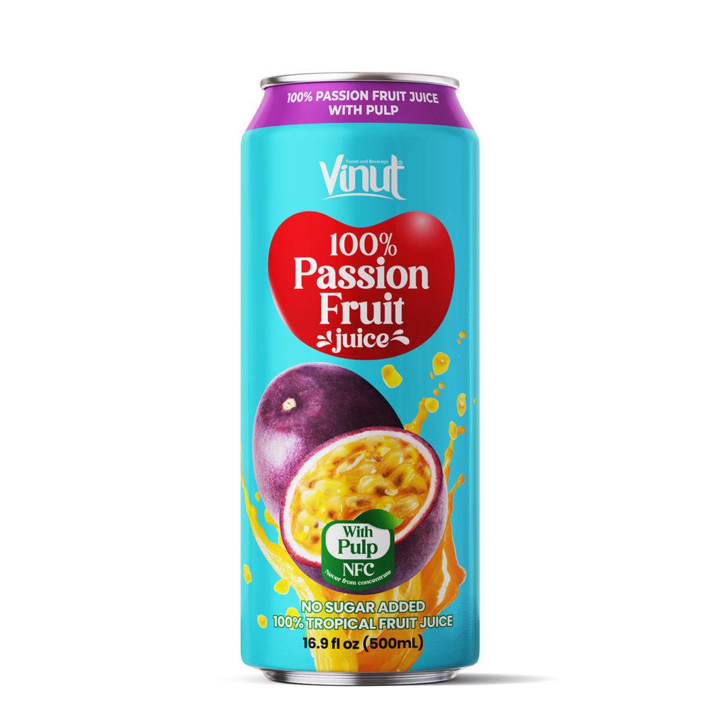 16.9 fl oz Vinut 100 NFC Tropical Passion Fruit Juice drink with Pulp No Sugar Added