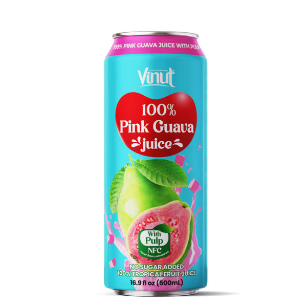 16.9 fl oz Vinut 100 NFC Tropical Pink Guava Juice drink with Pulp No Sugar Added