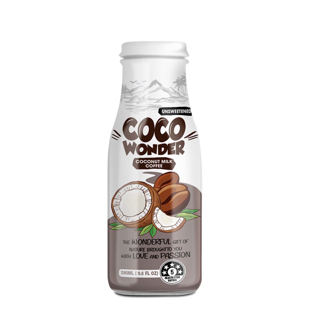 280ml Cocowonder Coconut milk with Coffee Lactose Free No Added Sugar Gluten Free No Preservatives Zero Cholesterol Dairy Free Source of Calcium Vitamins