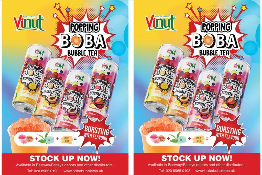 Vinut is popping up into stores in association with MAP Trading Ltd as the firm is set to capitalise on the bubble tea trend with the launch of Popping Boba Bubble Tea.